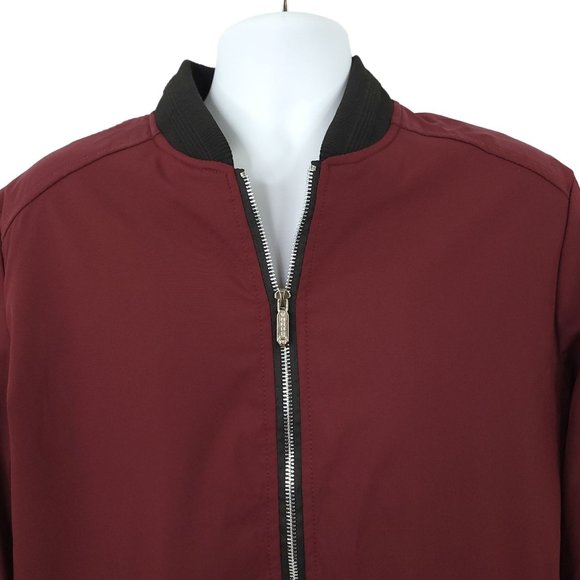 Sandbank Front Zip Lined Golf Windbreaker Mens Size M Maroon Black Lightweight - Picture 4 of 12